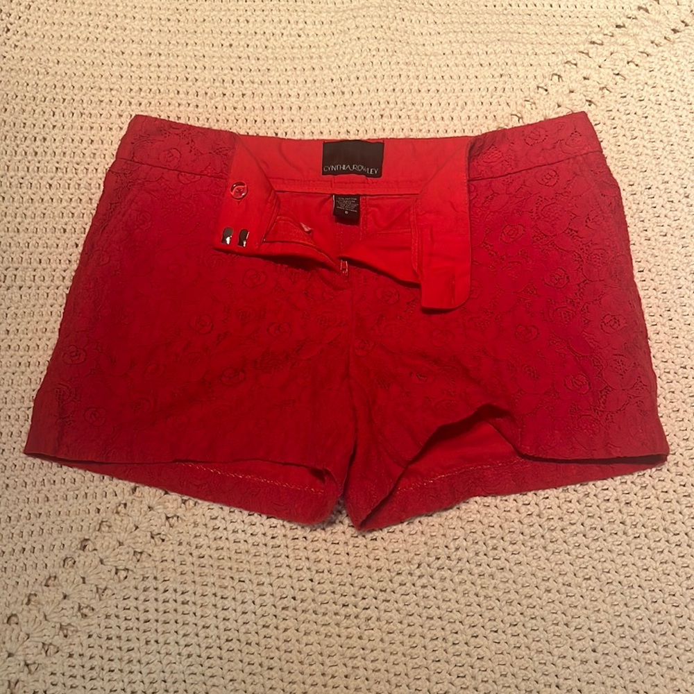 Cynthia Rowley Red Floral Shorts
